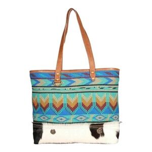 New Myra Bag Tote Bag Leather Canvas Cowhide